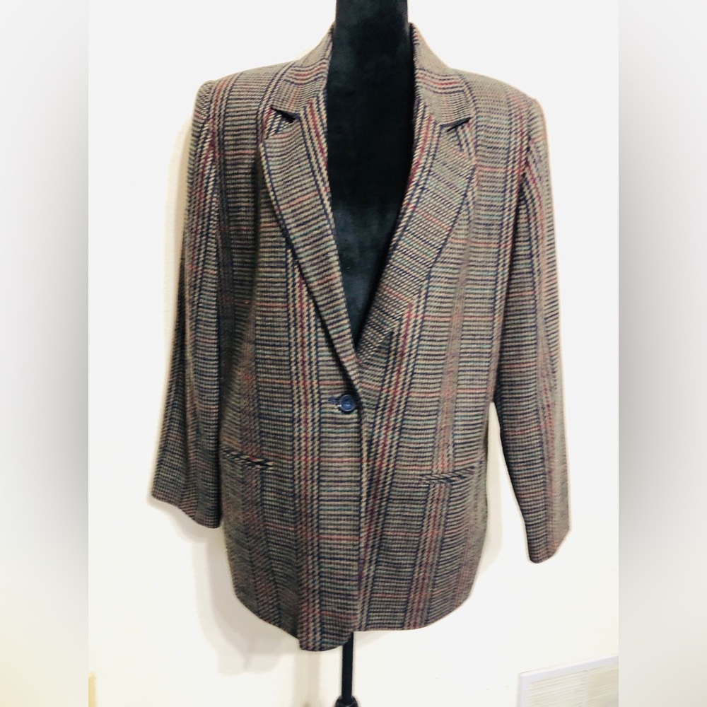 Women's RADCLIFFE By Sag Harbor Multi Color Patterned Blazer Size 16